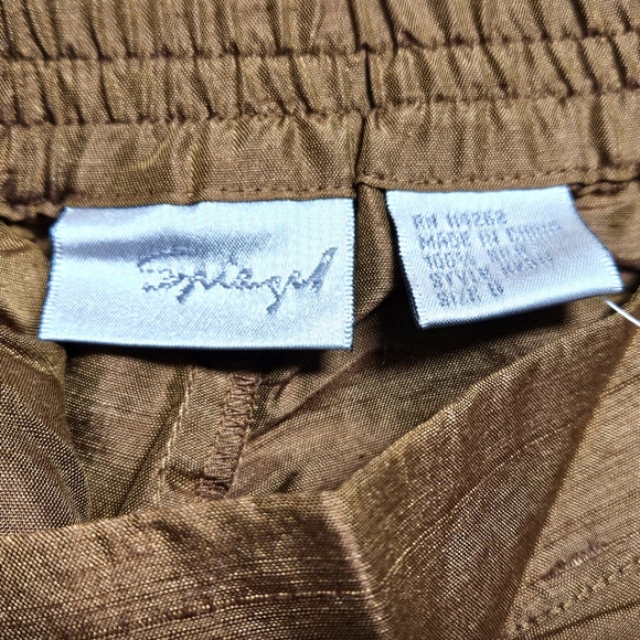 Spiegel Vintage Womens NWOT 100% Silk Pants Pull On Stretch Bronze Boho Brown M - Picture 9 of 12